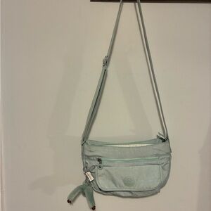 Kipling Mint Green Crossbody Bag with Plush Charm